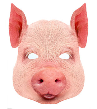 Pig Animal Card Party Face Mask Pig Animal Card Party Face Mask
