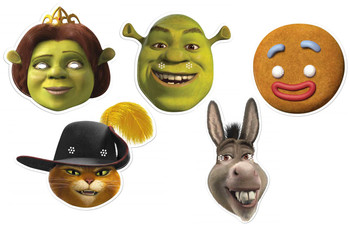 Shrek Variety Card Party Face Masks 5 Pack Shrek Variety Card Party Face Masks 5 Pack