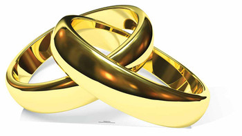 Gold Wedding Rings Cardboard Cutout / Standee / Stand Up Gold Wedding Rings Cardboard Cutout / Standee / Stand Up