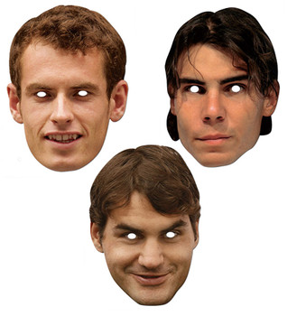 Tennis Stars Murray, Nadal & Federer Card Party Face Masks Tennis Stars Murray, Nadal & Federer Card Party Face Masks