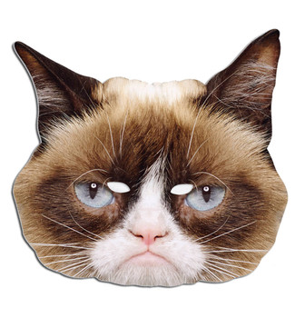 Grumpy Cat Card Party Face Mask Grumpy Cat Card Party Face Mask