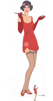 Flapper Girl Red Dress Lifesize and Mini Cardboard Cutout Flapper Girl Red Dress Lifesize and Mini Cardboard Cutout