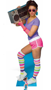 1980s Boombox Girl Lifesize and Mini Cardboard Cutout 1980s Boombox Girl Lifesize and Mini Cardboard Cutout