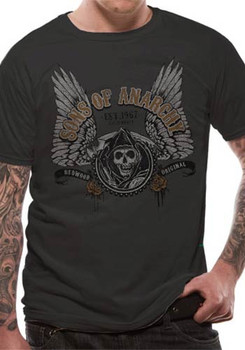 Sons of Anarchy Winged Logo Official Unisex Grey -Shirt Sons of Anarchy Winged Logo Official Unisex Grey -Shirt