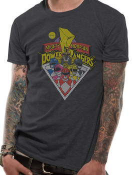 Mighty Morphin Power Rangers Group Shot Official Grey Unisex T-Shirt Mighty Morphin Power Rangers Group Shot Official Grey Unisex T-Shirt