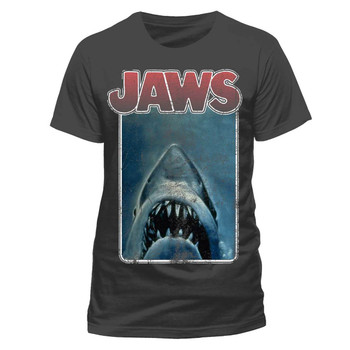 Jaws Vintage Poster Style Official Grey Unisex T-Shirt Jaws Vintage Poster Style Official Grey Unisex T-Shirt