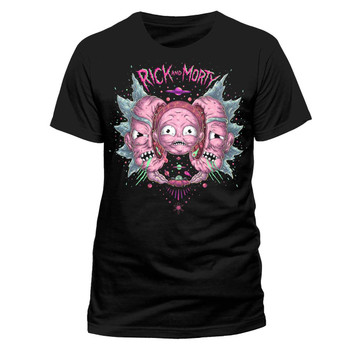 Rick and Morty Head Split Official Black Unisex T-Shirt Rick and Morty Head Split Official Black Unisex T-Shirt