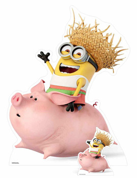 Dave Minion Riding a Pig Cardboard Cutout / Standee / Stand up Dave Minion Riding a Pig Cardboard Cutout / Standee / Stand up