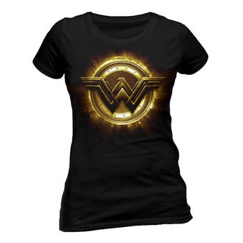 Justice League Wonder Woman Logo Official Fitted Ladies T-Shirt Justice League Wonder Woman Logo Official Fitted Ladies T-Shirt