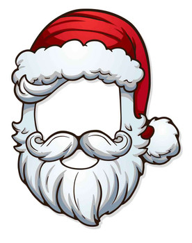 Father Christmas Santa 2D Card Open Face Mask Father Christmas Santa 2D Card Open Face Mask