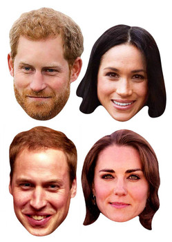 Royal Wedding 2018 Face Masks - Young Couples 4 Pack inc Harry & Meghan Royal Wedding 2018 Face Masks - Young Couples 4 Pack inc Harry & Meghan
