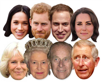 Royal Wedding 2018 Face Masks - Royal Family 8 Pack inc Harry & Meghan Royal Wedding 2018 Face Masks - Royal Family 8 Pack inc Harry & Meghan