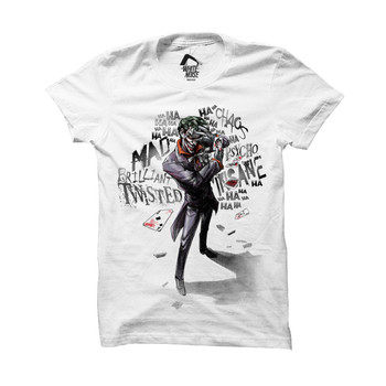 Batman Joker Insane Logo White Official DC Comics Unisex T-Shirt Batman Joker Insane Logo White Official DC Comics Unisex T-Shirt