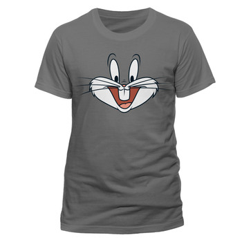 Looney Tunes Bugs Bunny Face Official Unisex Grey T-Shirt Looney Tunes Bugs Bunny Face Official Unisex Grey T-Shirt