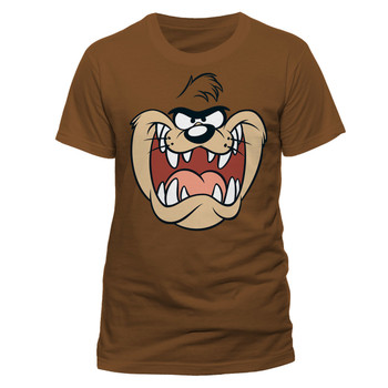 Looney Tunes Taz Face Official Unisex Brown T-Shirt Looney Tunes Taz Face Official Unisex Brown T-Shirt