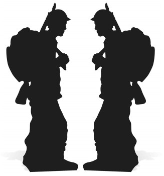 Wartime Soldier Silhouette Double Pack Lifesize Cardboard Cutout / Standee Wartime Soldier Silhouette Double Pack Lifesize Cardboard Cutout / Standee