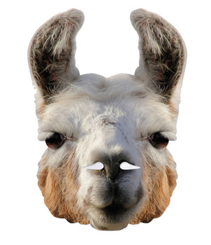 Llama Animal 2D Card Party Face Mask Llama Animal 2D Card Party Face Mask