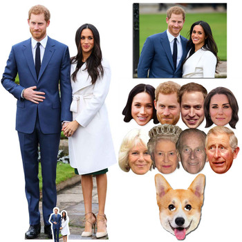 Royal Wedding 2018 Prince Harry and Meghan Markle Cutout and Mask Silver Package Royal Wedding 2018 Prince Harry and Meghan Markle Cutout and Mask Silver Package