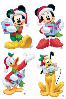 Mickey Mouse and Friends Christmas Official Disney Cardboard Cutout Set of 4 Mickey Mouse and Friends Christmas Official Disney Cardboard Cutout Set of 4