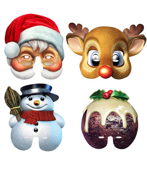 Christmas Card Mask Variety Pack of 4 Christmas Card Mask Variety Pack of 4