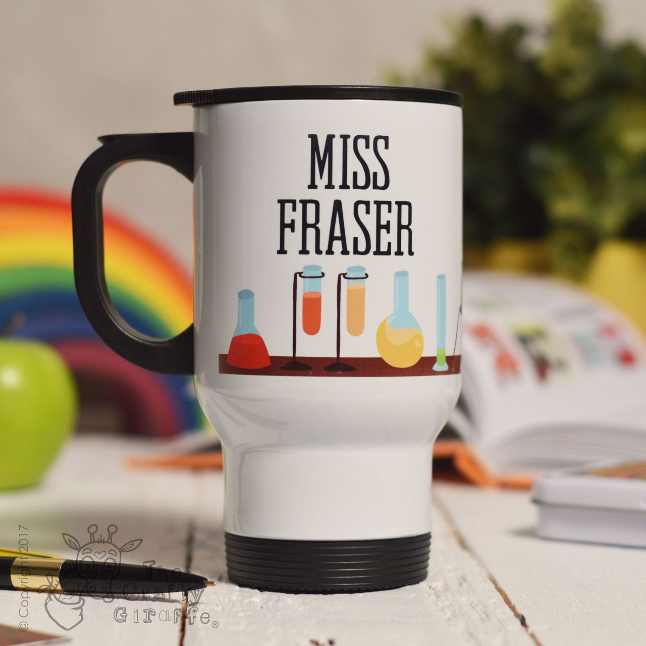 Personalised Science Travel Mug - The Crafty Giraffe Personalised Science Travel Mug - The Crafty Giraffe