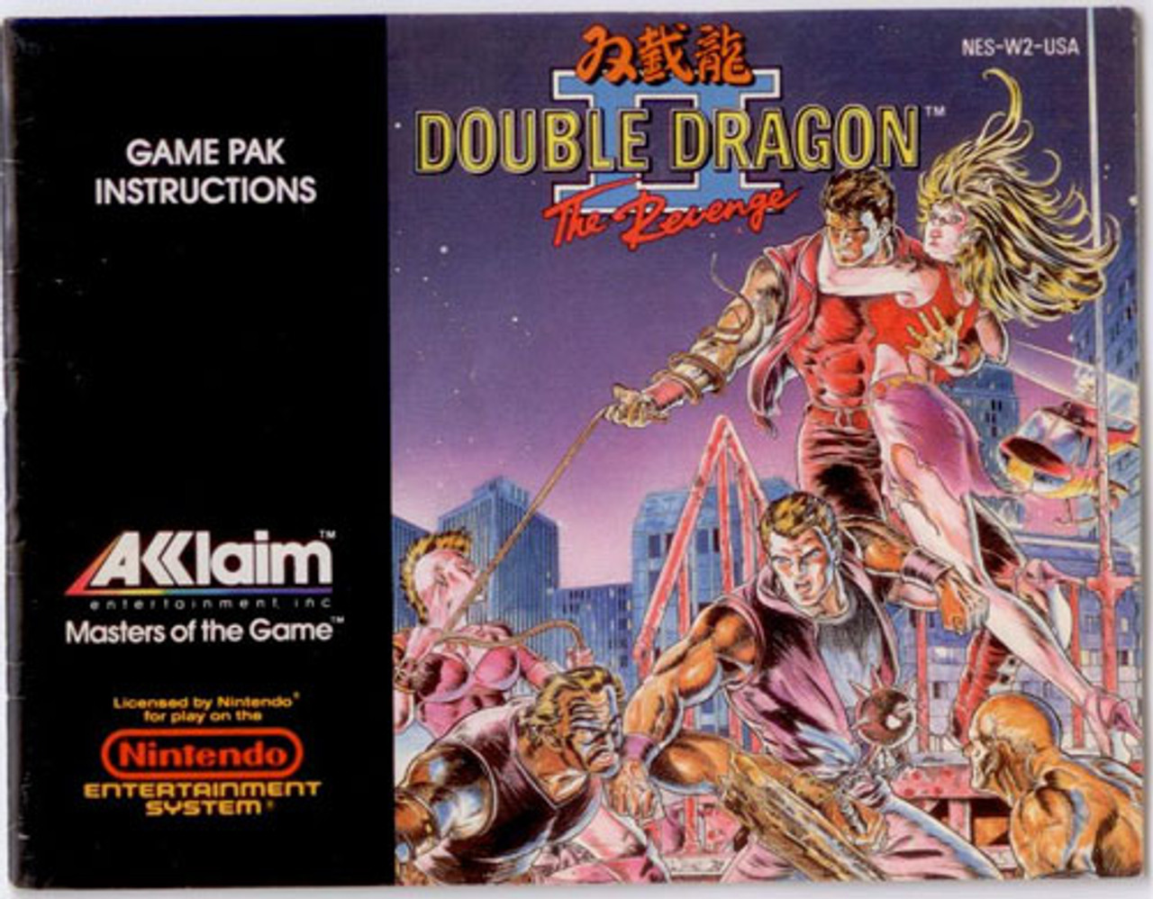 Manual Double Dragon II 2 Nintendo NES Instructions For Sale | DKOldies