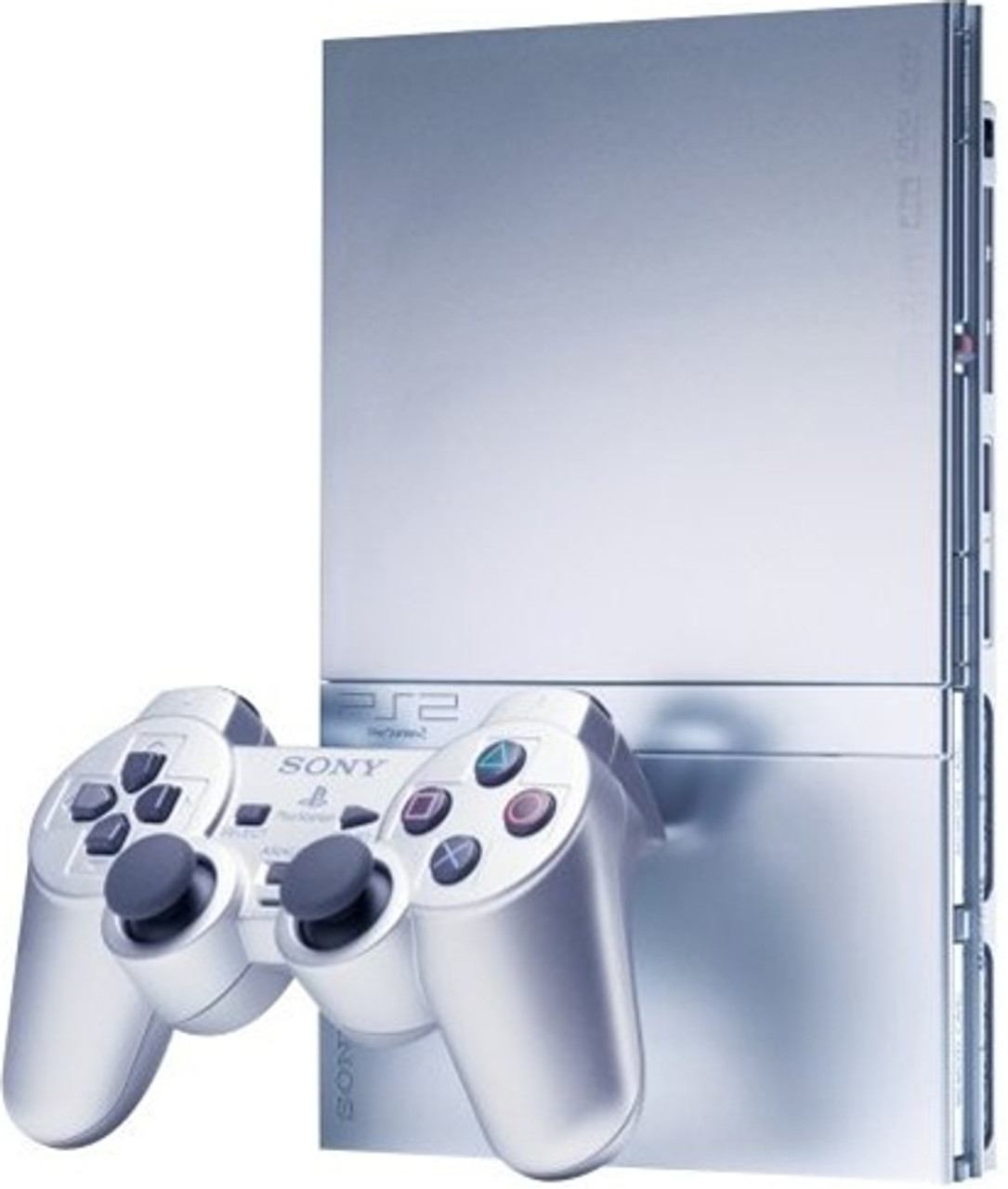 Used Sony Playstation 2 PS2 Slim Silver Refurbished System Console For Sale