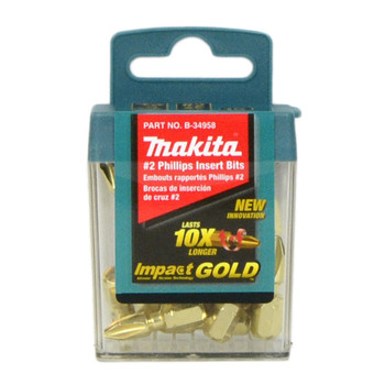 Makita B-34958 Impact Gold #2 Phillips Insert 15pc Bit Set Makita B-34958 Impact Gold #2 Phillips Insert 15pc Bit Set