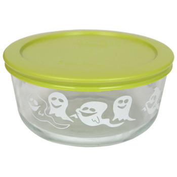 Pyrex Limited Edition 4 Cup Ghost Bowl with 7201-PC Edamame Green Lid Pyrex Limited Edition 4 Cup Ghost Bowl with 7201-PC Edamame Green Lid
