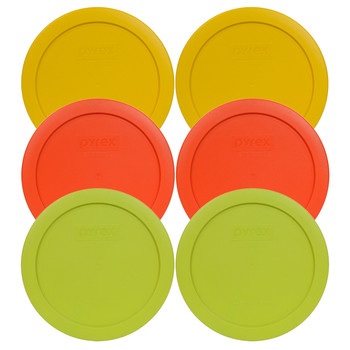 Pyrex 7201-PC (2) Yellow (2) Orange (2) Round Green Storage Lids - 6 Pack
Pyrex 7201-PC (2) Yellow (2) Orange (2) Round Green Storage Lids - 6 Pack