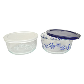 Pyrex Blue and White Decorative Glass Bowls with Plastic Lids- 2 Pack
Pyrex Blue and White Decorative Glass Bowls with Plastic Lids- 2 Pack