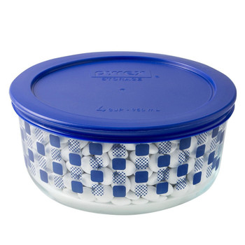 Pyrex 4 Cup Decorative Glass Storage Bowl with Plastic Lid Set
Pyrex 4 Cup Decorative Glass Storage Bowl with Plastic Lid Set
