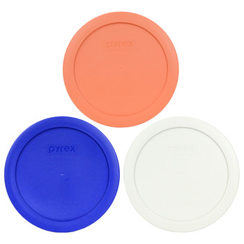 Pyrex 7201-PC Orange, White and Cobalt Blue Round 4 Cup Storage Lids - 3 Pack
Pyrex 7201-PC Orange, White and Cobalt Blue Round 4 Cup Storage Lids - 3 Pack