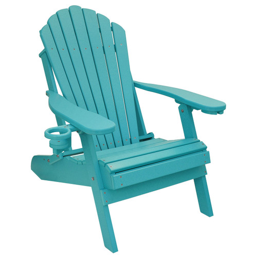 Deluxe Oversized Poly Lumber Folding Adirondack Chair with 