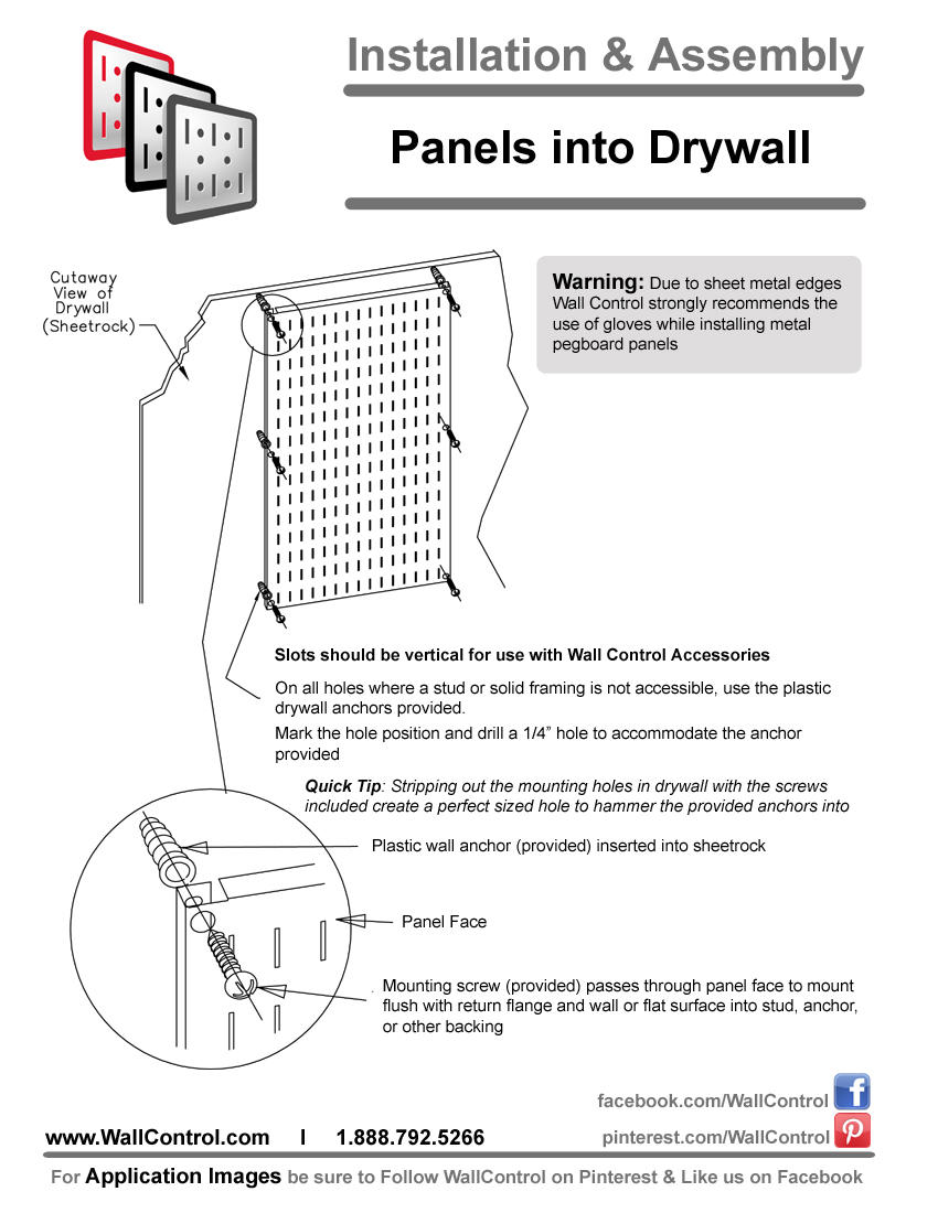 How To Install Pegboard Into Drywall