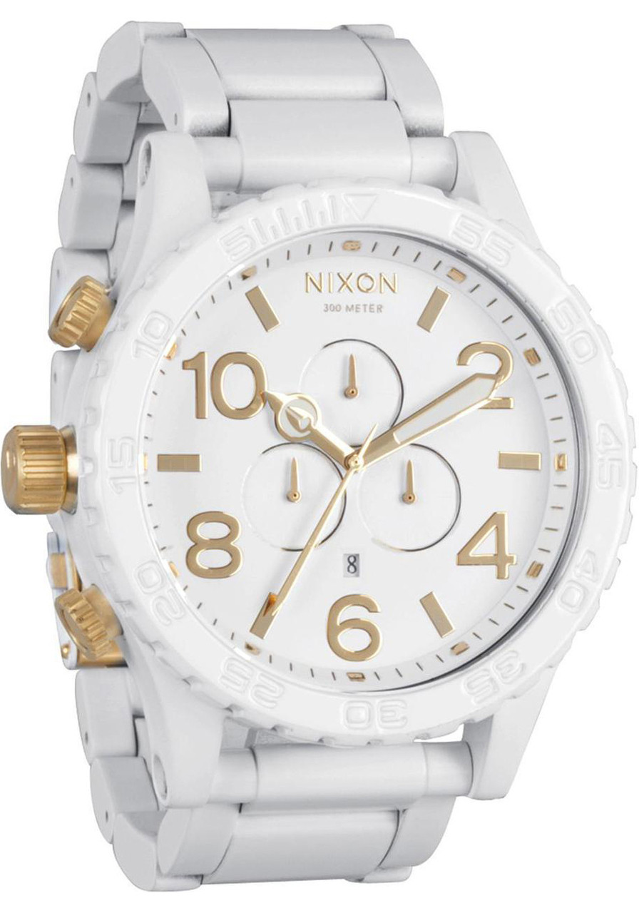 Nixon 51-30 Chrono All White/Gold | Watches.com