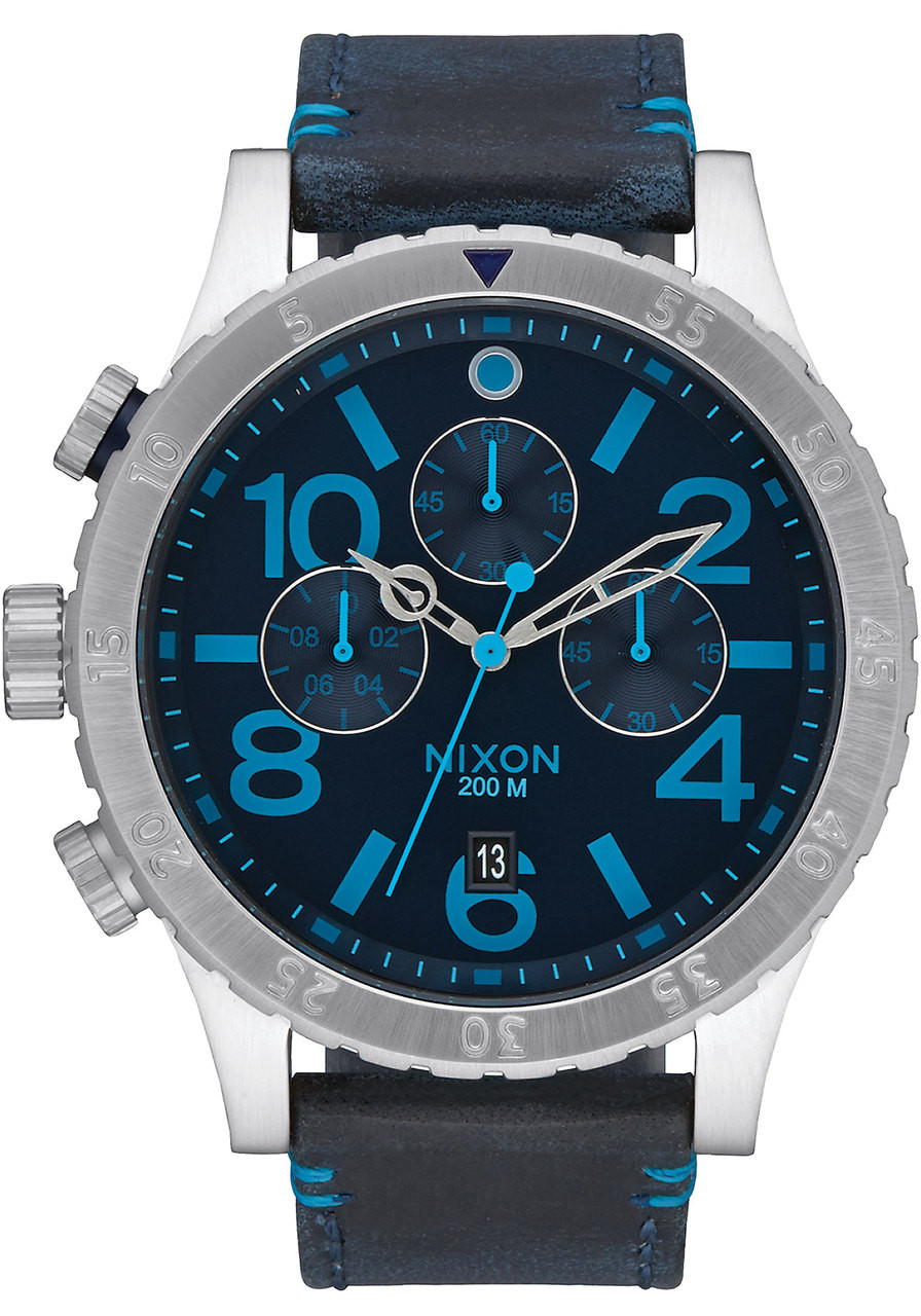 Nixon 4820 Chrono Leather Dark Blue