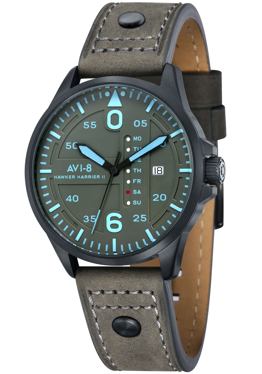 avi 8 hawker harrier ii date black blue watches com