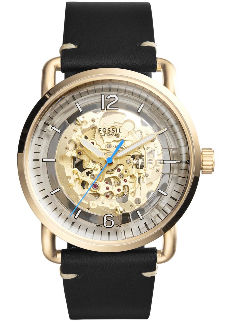 Fossil ME3143 Commuter Automatic Leather Black | Watches.com