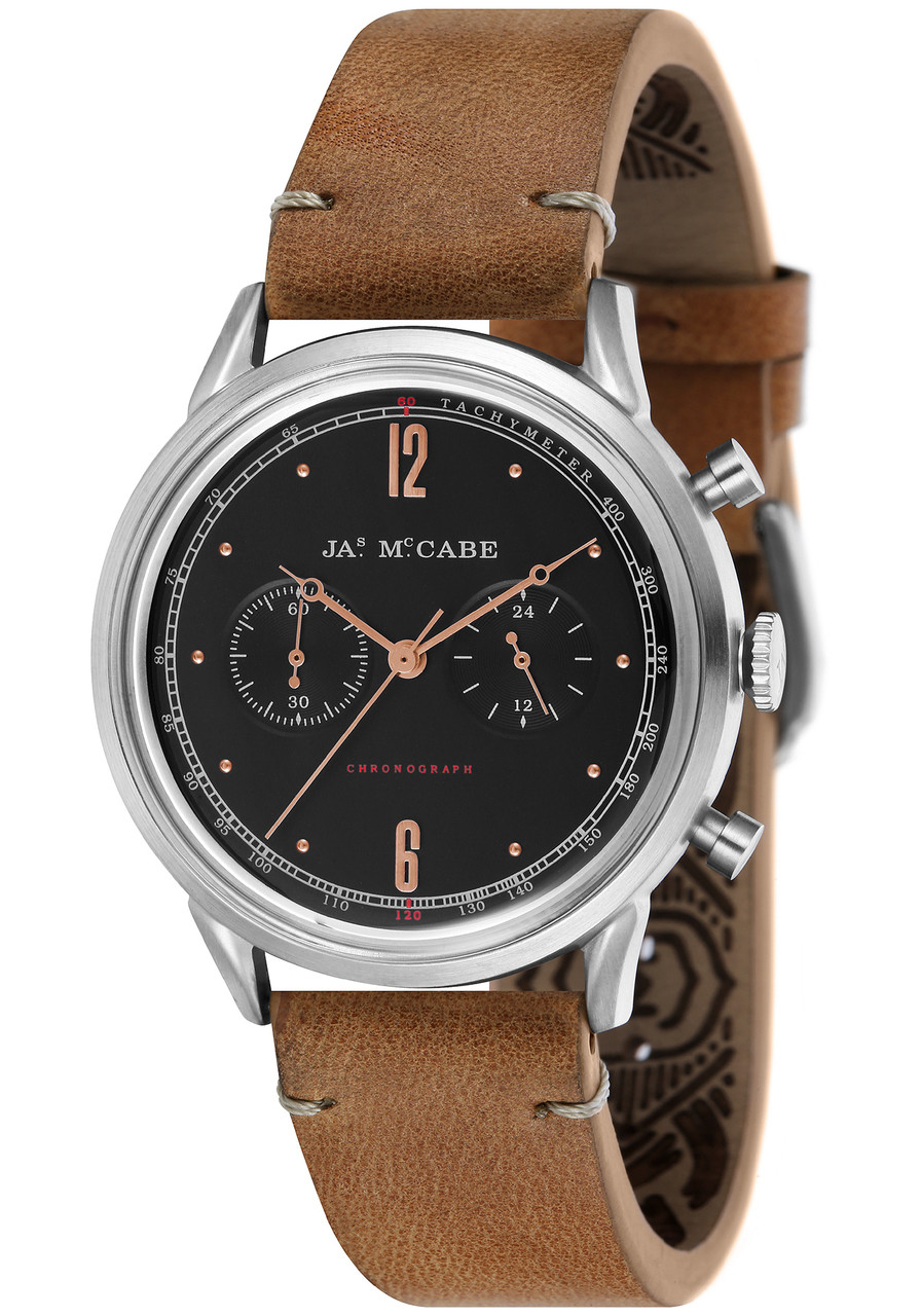 James McCabe Heritage Chrono Silver Brown Black