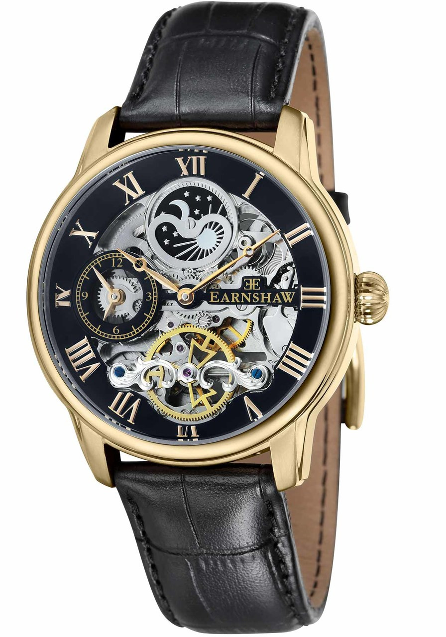 thomas earnshaw longitude automatic black gold