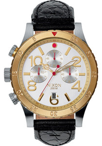 Nixon 48-20 Chrono Leather Silver/Gold (A3631884) Nixon 48-20 Chrono Leather Silver/Gold (A3631884)