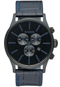 Nixon Sentry Chrono Gator Leather Navy Nixon Sentry Chrono Gator Leather Navy