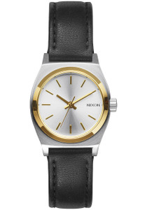 Nixon Small Time Teller Leather Silver Gold Black (A5091884) Nixon Small Time Teller Leather Silver Gold Black (A5091884)