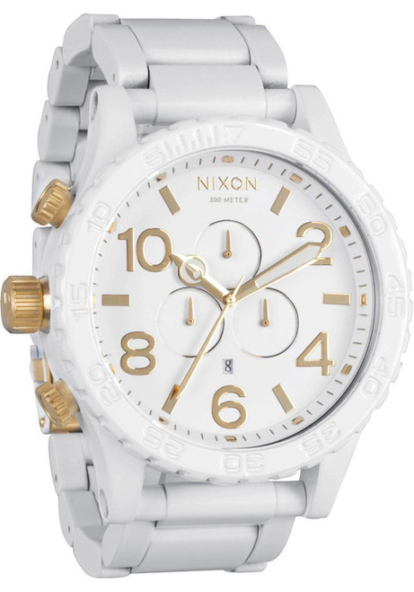 Nixon 51-30 Chrono All White/Gold | Watches.com