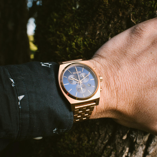 Good Watch Brands For Men >> Nixon Time Teller Chrono All Rose Gold Navy Sunray | Watches.com Good Watch Brands For Men >> Nixon Time Teller Chrono All Rose Gold Navy Sunray | Watches.com