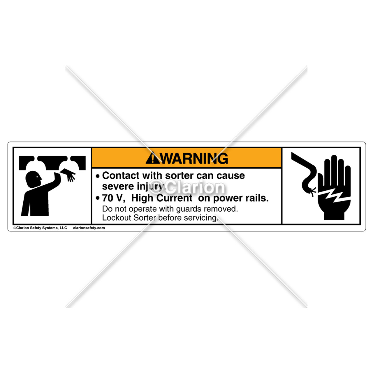 warning contact with sorter 8195 03whp w6 label