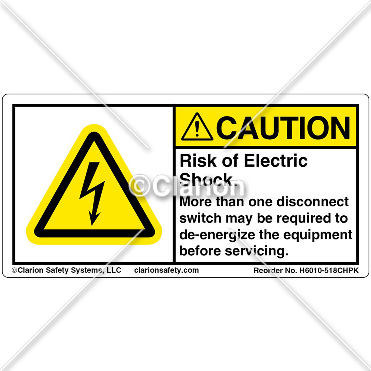 Caution/Risk Of Electric Shock (H6010-518CHPK) Label