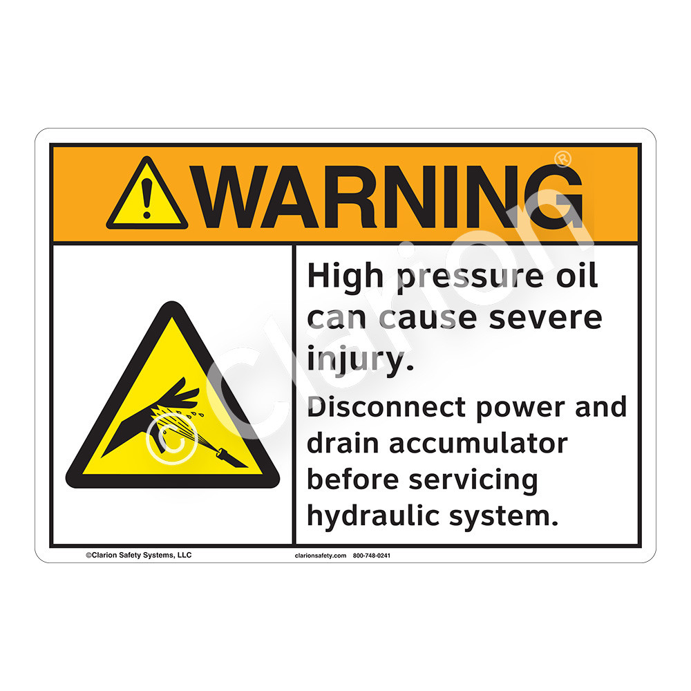 Warning High Pressure (F1222) Sign
