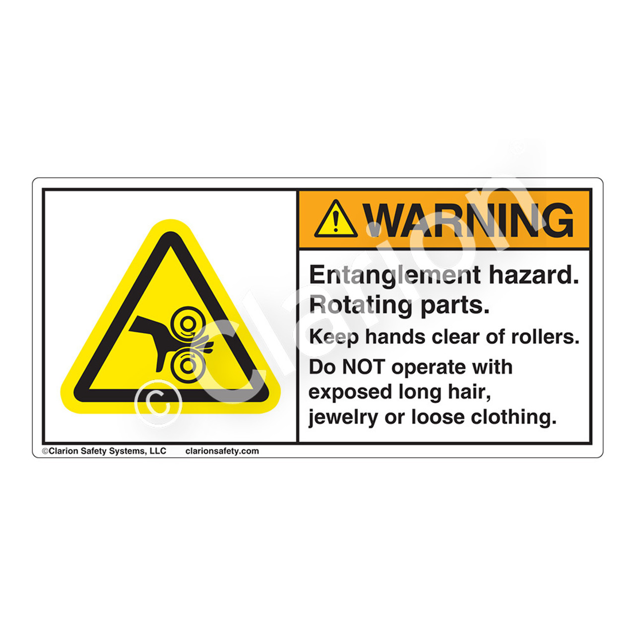Warning/Entanglement Hazard (H1018-715WH) Label